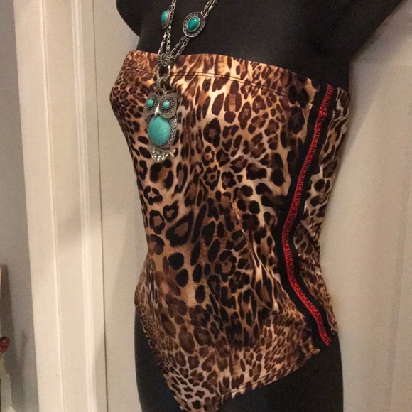 Animal print bodysuit with thong back - Picture 3 of 8